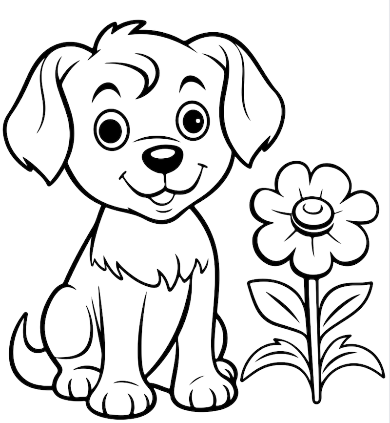 Fröhlicher Hund im Garten