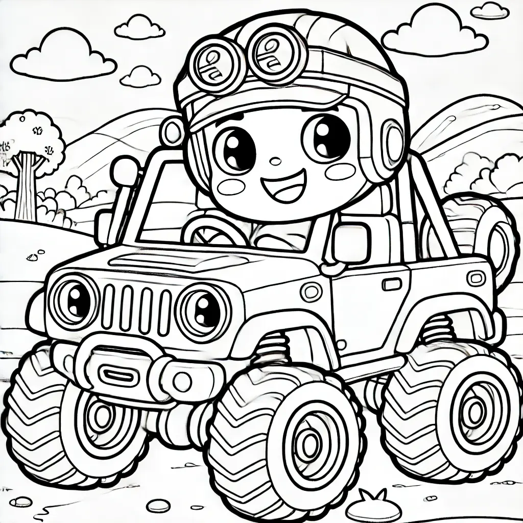 Fröhliches Kind beim Fahren