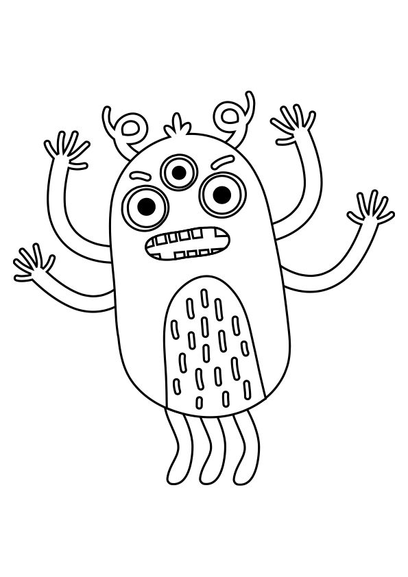 Monster mit 3 Augen und 4 Armen