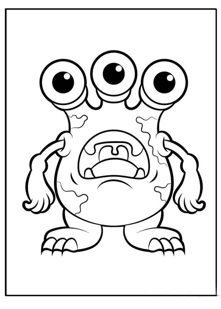 Erschreckendes Monster mit 3 Augen