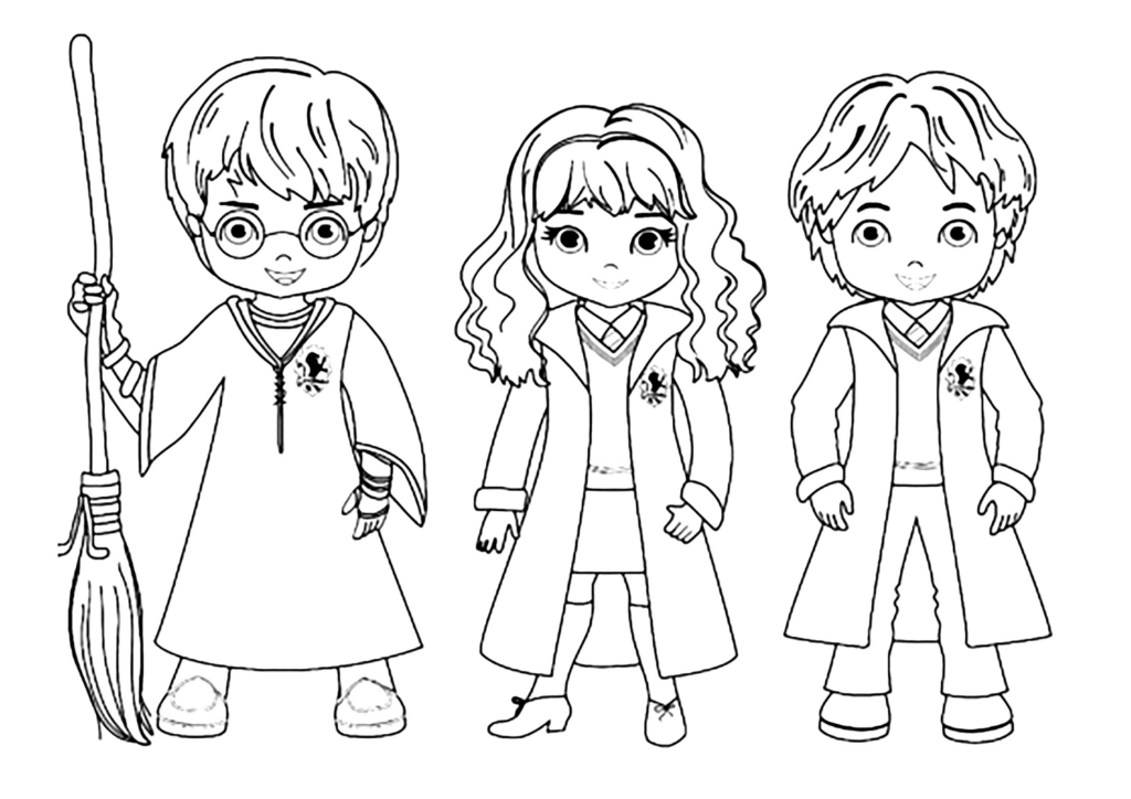 Harry Potter klein mit seinen Freunden