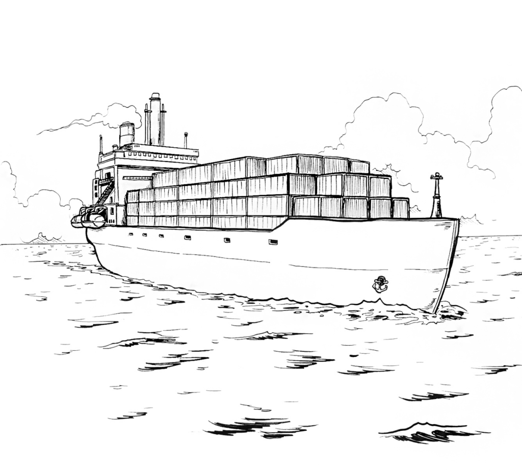 Schiffe beim Beladen