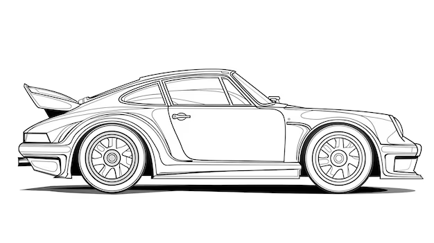 Eleganter Porsche 911 seitliche Ansicht
