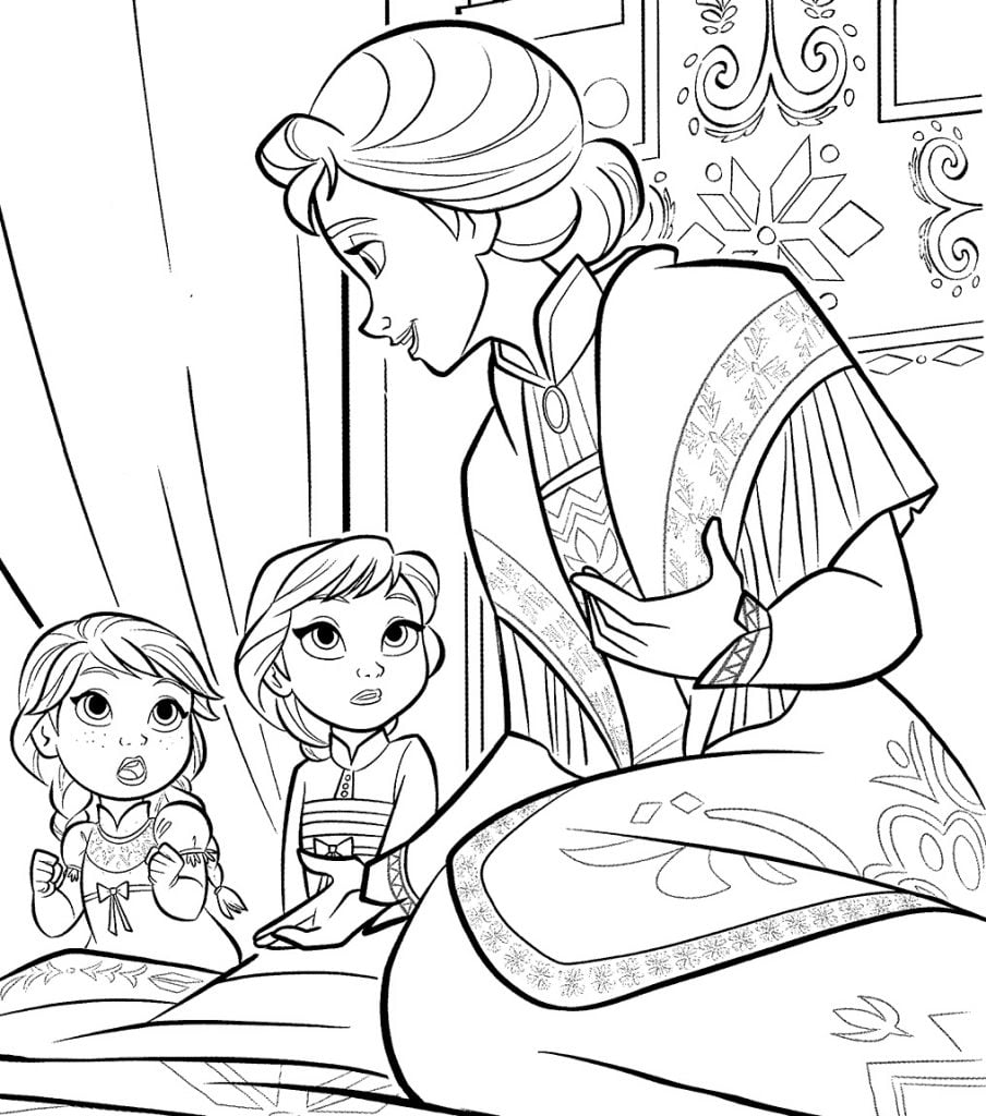 Ana und Elsa mit ihrem Vater
