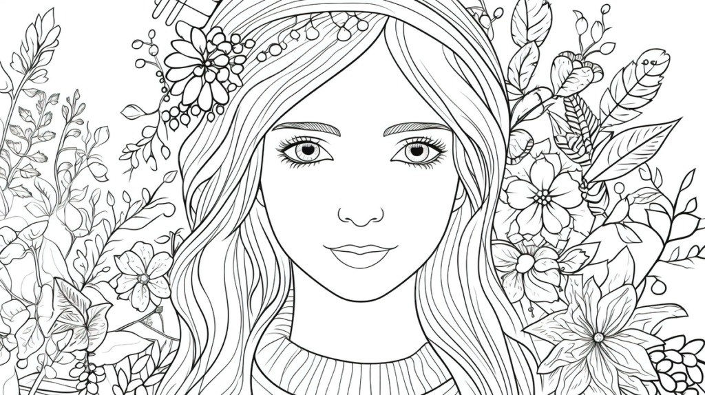 Mädchen zwischen Blumen
