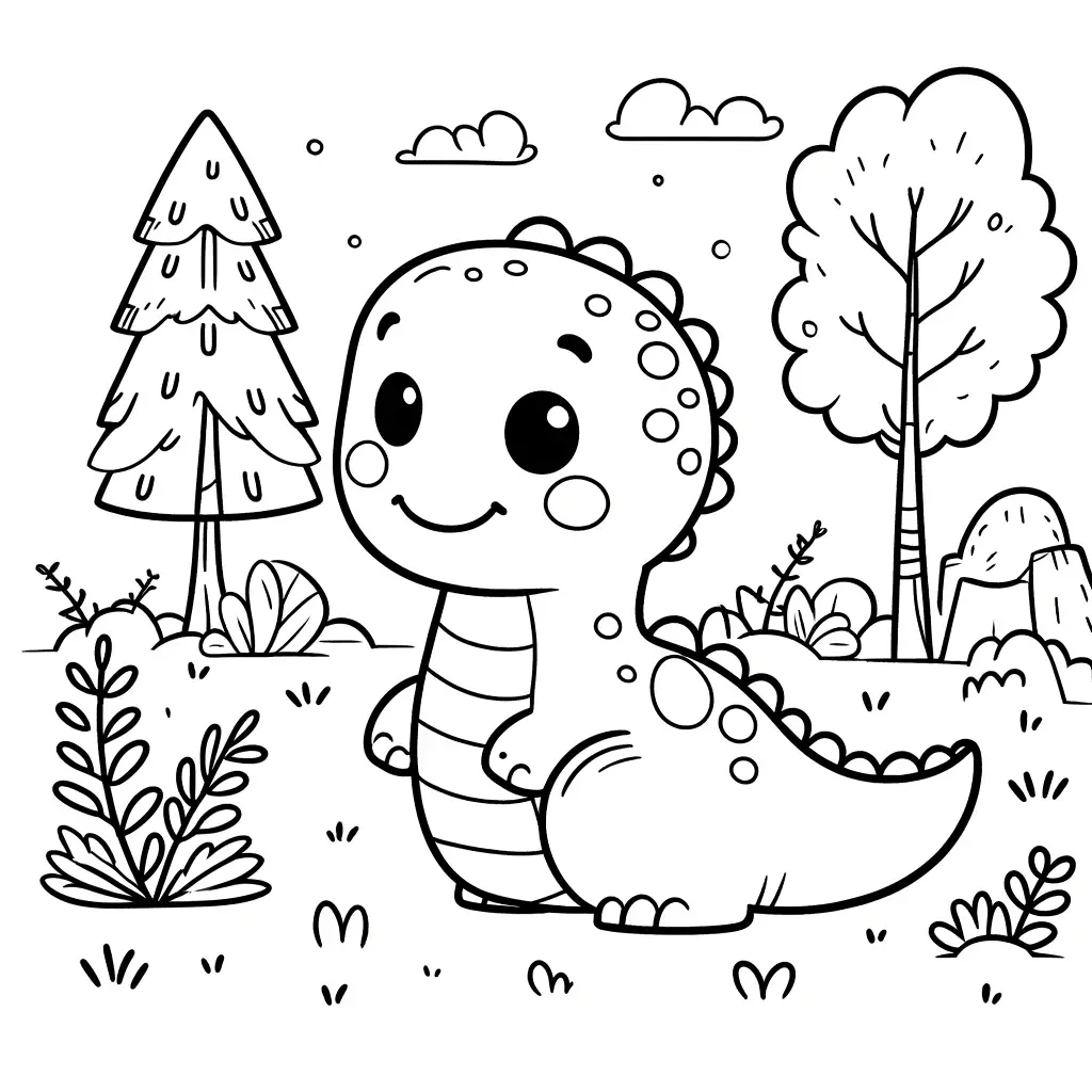 Baby-Dinosaurier auf dem Berg